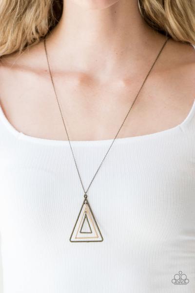 TRI Harder - Brass Necklace